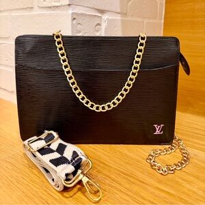 Louis Vuitton Authenticated Black Epi Homme Clutch / Crossbody Bag